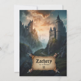 *~* AP88 Fantasy Castles Medieval Birthday Inbjudningar