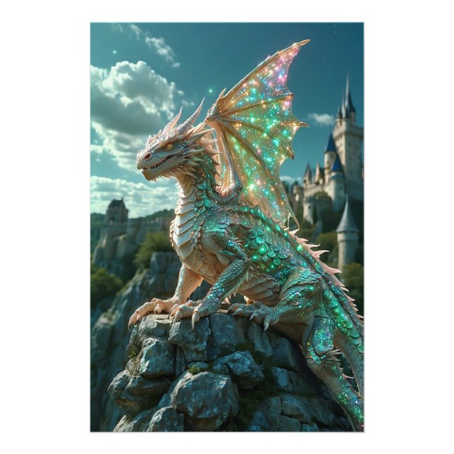 *~* AP88 Fantasy Creature Dragon Wall Artwork 25 Fototryck (Framsidan)