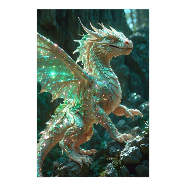 *~* AP88 Fiery Fantasy Dragon Wall Artwork 12 Fototryck (Framsidan)