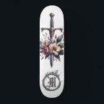 *~* AP88 Fire Medieval Sword Blommigt Blommigt Mini Skateboard Bräda 18,5 Cm<br><div class="desc">(Sök efter liknande objekt i kod AP88 ) Överför enkelt till andra Zazzle-produkter. WHITE-bakgrundsskiss med LAVENDER FLOWERS MEDIEVAL SWORD för dragon slayers med FLOWERS/BLOMMIGT inslag och med RING av FIRE/FLAMES/FLAME och Brev, INITIAL MONOGRAM för ditt namn - Behålla eller redigera eller ta bort texten som är en brev. Det här...</div>