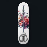 *~* AP88 Fire Medieval Sword Flower Blommigt Mini Skateboard Bräda 18,5 Cm<br><div class="desc">(Sök efter liknande objekt i kod AP88 ) Överför enkelt till andra Zazzle-produkter. WHITE-bakgrundsskiss. MEDIEVAL SWORD för dragon slayers med FLOWERS/BLOMMIGT inslag och med RING av FIRE/FLAMES/FLAME och Brev, INITIAL MONOGRAM för ditt namn - Behålla eller redigera eller ta bort texten som är ett brev. Det här är en populär...</div>