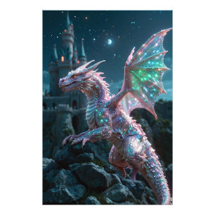 *~* AP88Fantasy Dragon Castle Wall Artwork 20 Fototryck