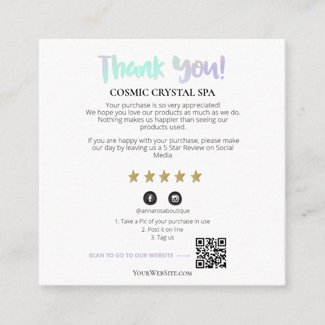 *~* AP8 QR Guld Star-granskningshölje för TACK Tilläggskort (Framsida)