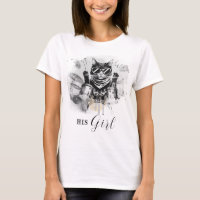 *~* AP91 Coola Cat DRUMMER Girl White
