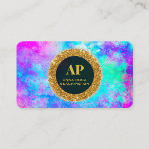 *~AP93 Neon BOLD-Abstrakt QR-Affärskort Visitkort