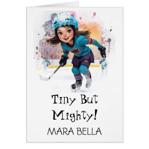 *~* AP94 Cute Hockey Girl 12 Personalize Birthday Hälsningskort