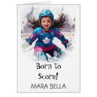 *~* AP94 Cute Hockey Girl 21 Personalize Birthday