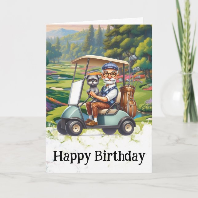 *~* AP94 Old Golfer Man Funny Humor Birthday Card Tack Kort (Framsida)