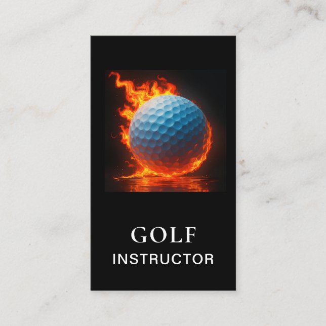 *~*  AP94 QR Flammor Eld  Het  Djärv Golfboll  Visitkort (Framsida)