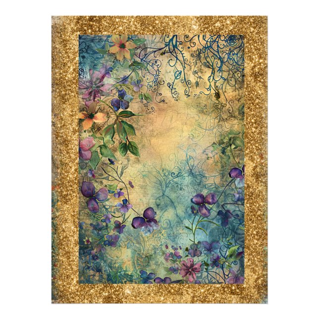 *~ AP95 Whimsical Blommigt Art Nature FOREST Fototryck (Framsidan)