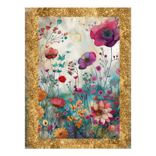 *~ AP95 Whimsisk blomkonst Natur Vilda Blommor Fototryck