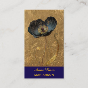 *~* AP98 Elegant Blomma Guld 27 Vintage QR Visitkort