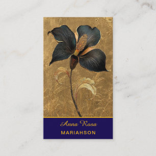 *~* AP98 Elegant Blomma Guld 5 Vintage QR Visitkort