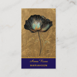 *~* AP98 Elegant Flower Gold 14  Vintage  QR  Visitkort