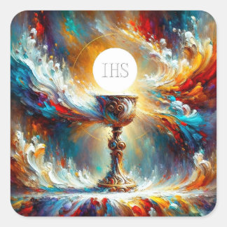 AP-gemensam värd och Chalice-uttrycksviseffekt Fyrkantigt Klistermärke