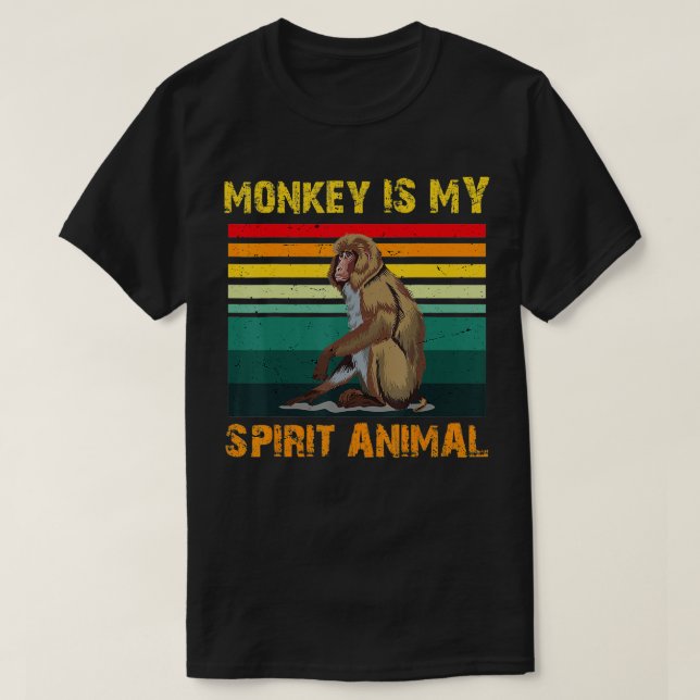 apa är My Spirit Animal, apor Älskare T Shirt (Design framsida)