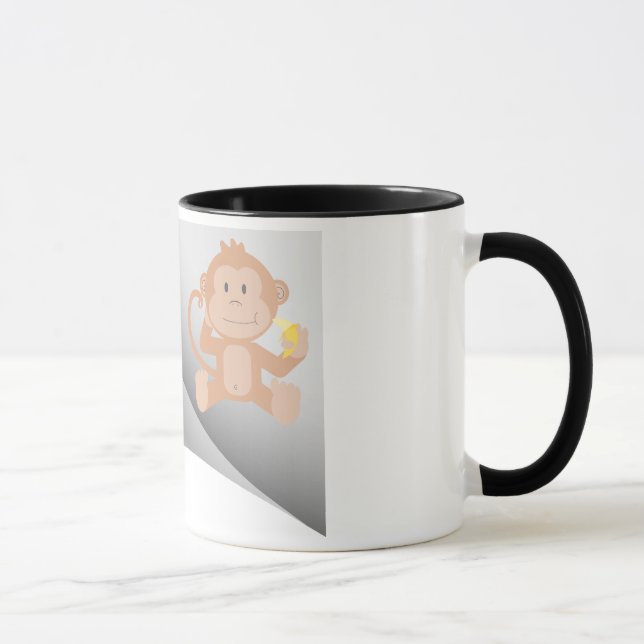 apa äta banan under plåstret mugg (Höger)