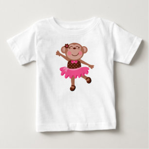 Apa Ballerina Flickig Bebis Tutu Kroppsoverall Tee Shirt