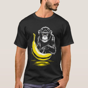 Apa Banan Konst Djur Älskare Motiv Män Kvinnor Dra T Shirt