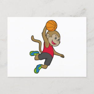 Apa basketbollspelare Basketboll Vykort