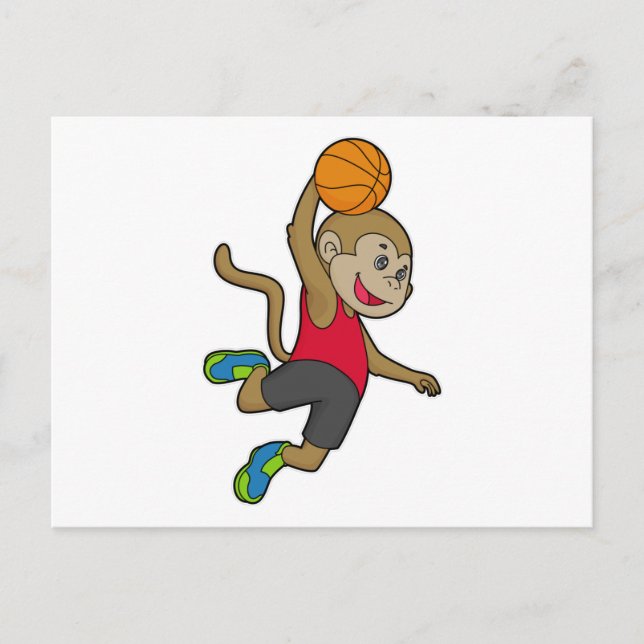 Apa basketbollspelare Basketboll Vykort (Framsida)