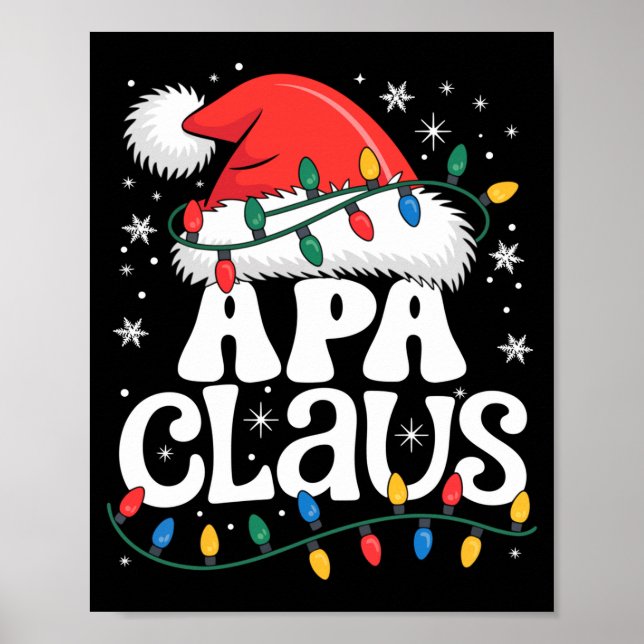 Apa Claus Funny Xmas Christmas Grandma Holiday Sty Poster (Framsidan)