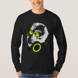 Apa Dj Med Hörlurar Och Solglasögon Party T Shirt