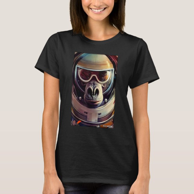 Apa Djur Astronaut Rymden Universum Galax  T Shirt (Framsida)