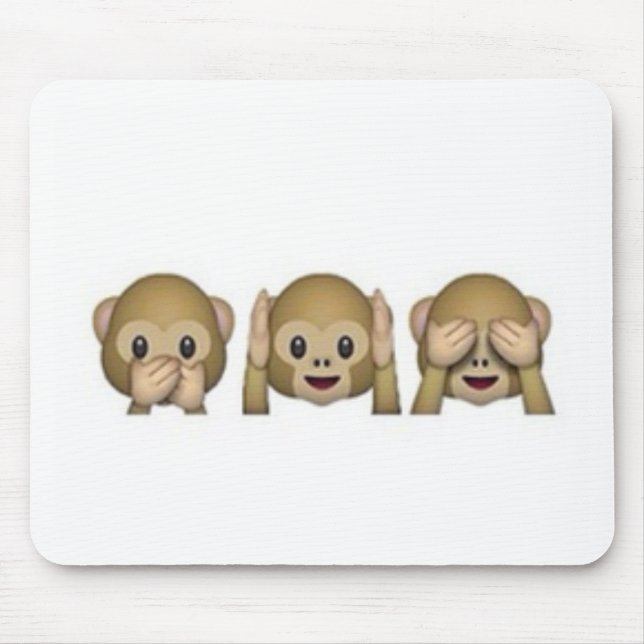 Apa-Emoji - skratta den roliga apatecknaden Musmatta (Framsidan)