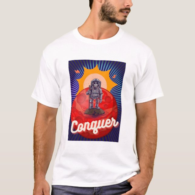 apa erövrar den röda planeten t shirt (Framsida)