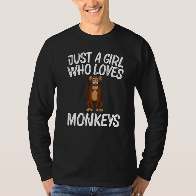 Apa för flickor barn primat djur apa t shirt (Framsida)