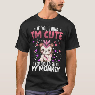Apa Hjärtans Dag Djur För Kvinnor Barn T Shirt
