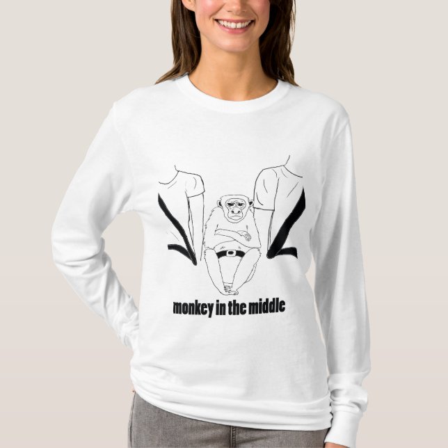 Apa i den mellersta T-tröja Tee (Framsida)