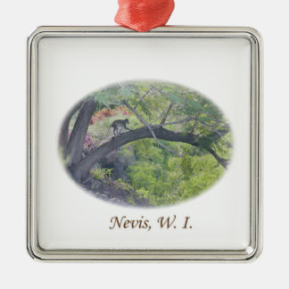 Apa i ett träd julgransprydnad metall