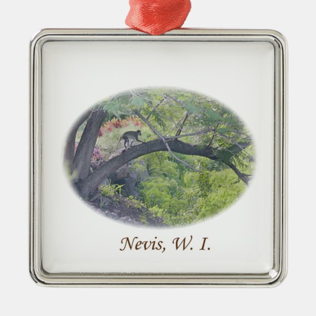 Apa i ett träd julgransprydnad metall (Framsidan)