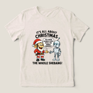 Apa i julsantäljd t-shirt för roliga tillfällen