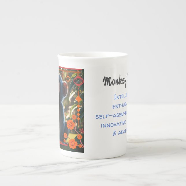 Apa - Kinesisk Zodiak Benporslin Mugg (Framsidan)
