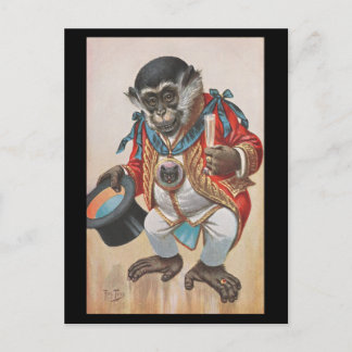 Apa klädd - gammal tysk vykort