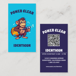 Apa kraftstädning med QR-kod Visitkort