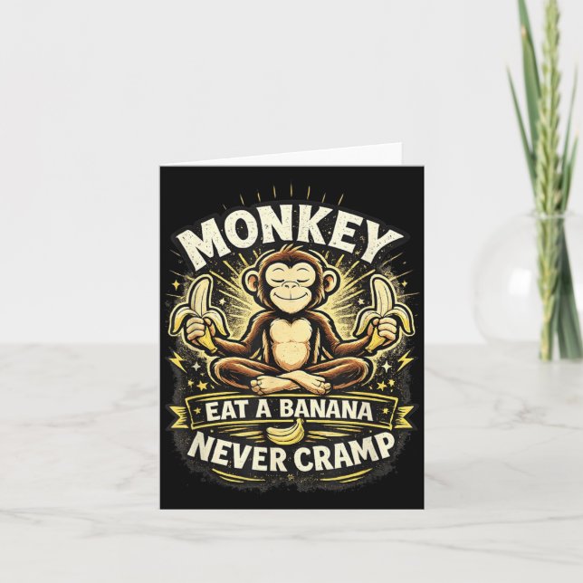 Apa Kram Roligt Djungelhumor Design Banan Kort (Framsida)
