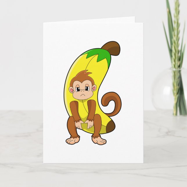 Apa med banan kort (Framsida)