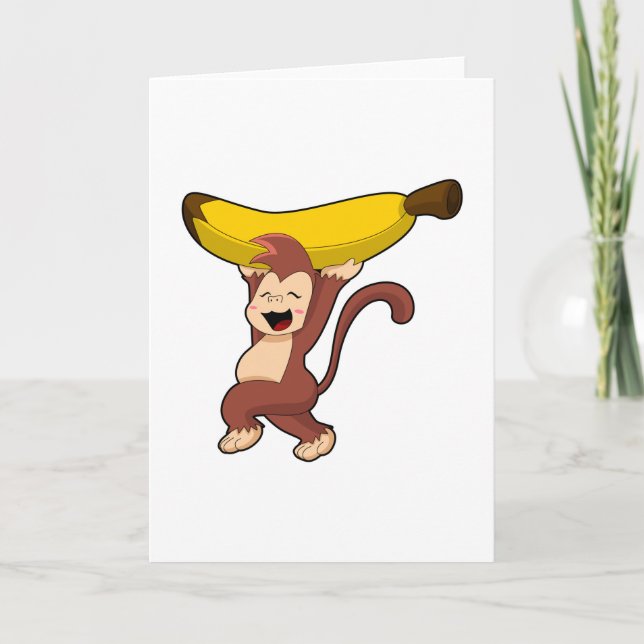 Apa med banan kort (Framsida)