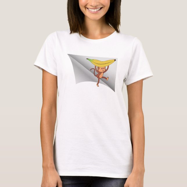 apa med banan under plåstret t shirt (Framsida)