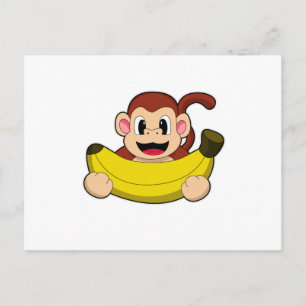 Apa med banan vykort