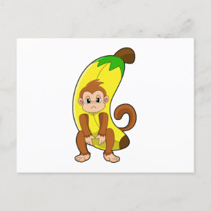Apa med banan vykort