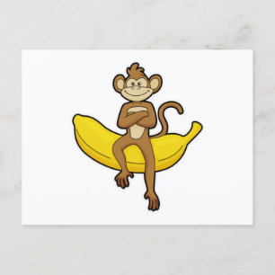 Apa med banan vykort