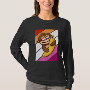 Apa med bananpride lesbisk flagga Hbtq stolt T Shirt