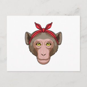 Apa med bandana vykort