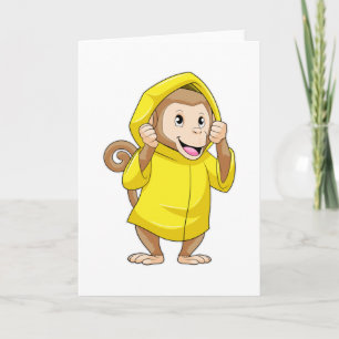 Apa med regn med regnkappa kort