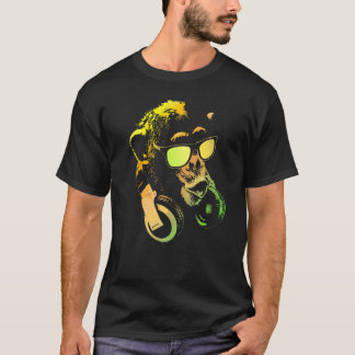 Apa med solglasögon och hörlurar t shirt